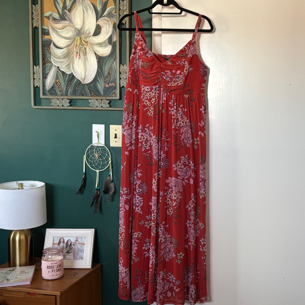 Torrid Red Floral Maxi Dress